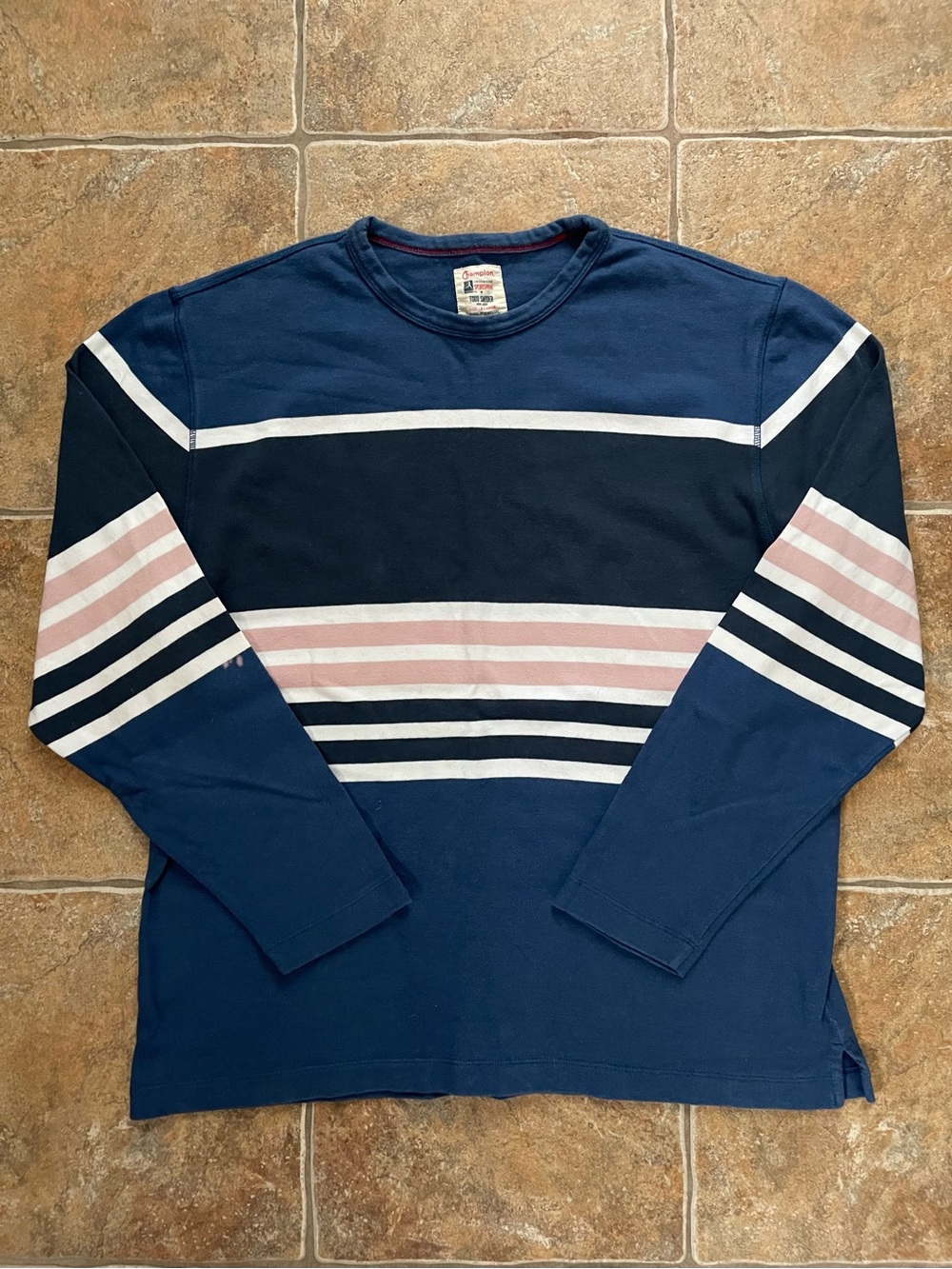 Todd Snyder x Champion Heavy Jersey Crew in Mechanical Stripe